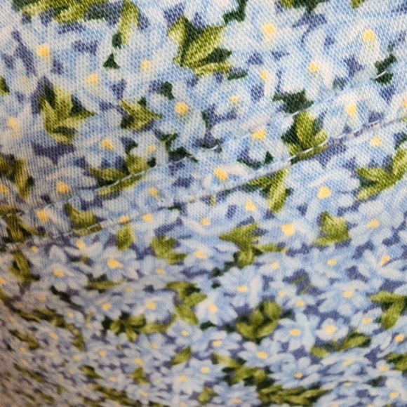 CHAUS Size 6 Pool Blue Ditsy Floral A-line Cotton Stretch Casual Skirt - Picture 6 of 10